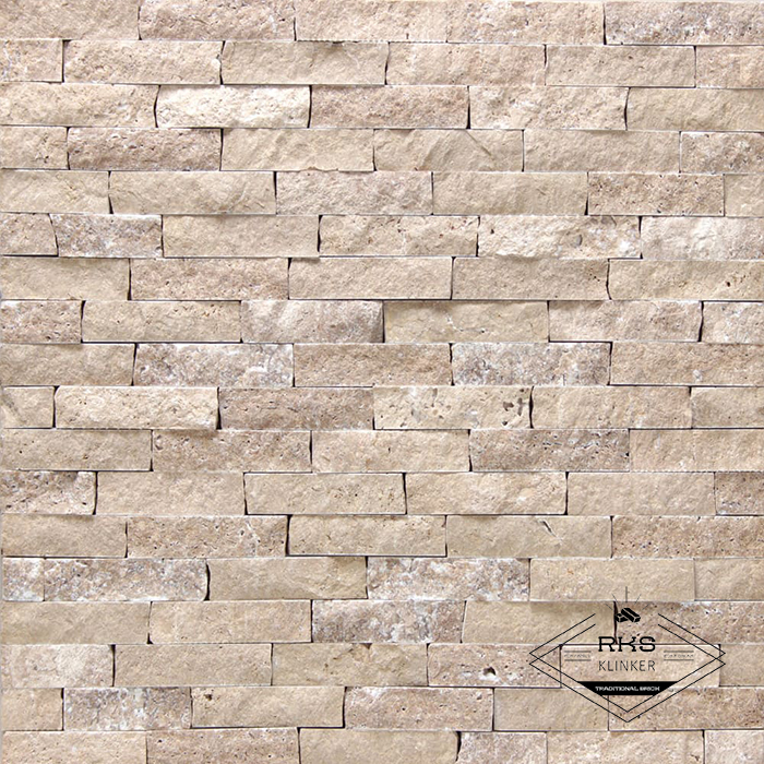 Фасадный камень Полоса - Травертин Classic Noce (бежевый тёмный) в Тамбове